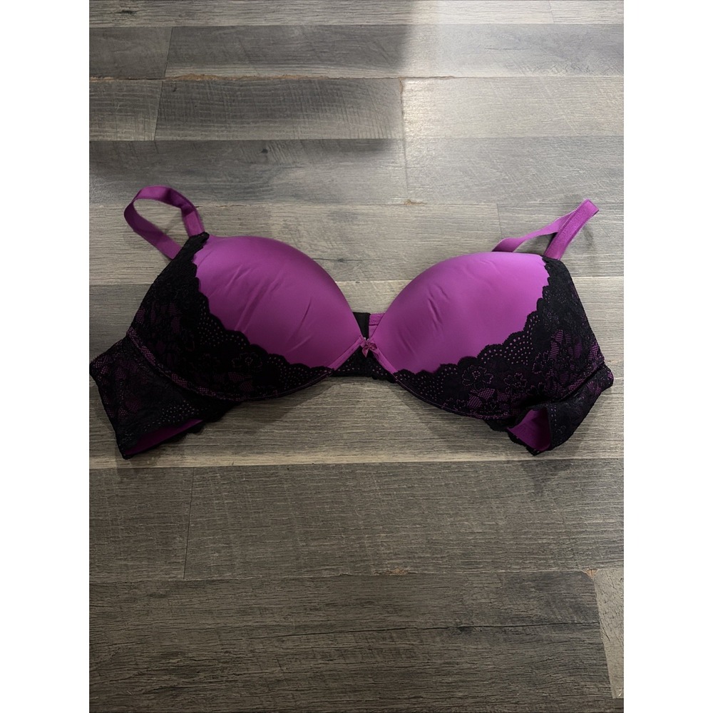 Torrid Bra 48C Push Up Plunge Purple Lace Underwire Padded